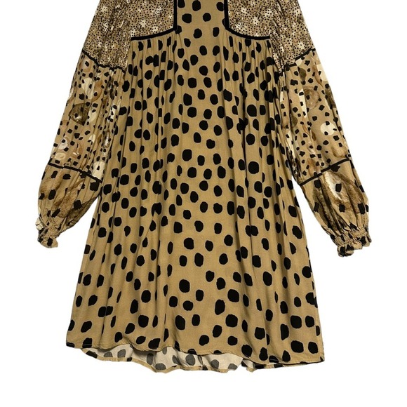 Anthropologie | Conditions Apply | Spotted Animal Print Long Sleeve Mini Dress S - Picture 4 of 10
